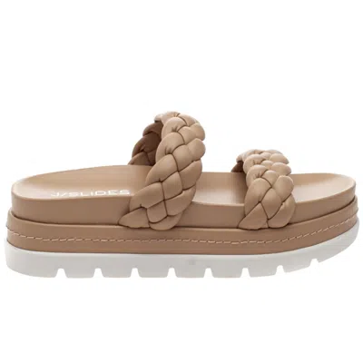 J/slides Reese Sandal In Sand Woven Leather In Multi