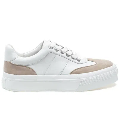 J/slides Women's Gabbie Nappa Suede Sneaker In White/sand