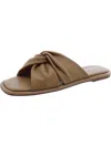 J/slides Womens Faux Leather Slip On Slide Sandals In Beige