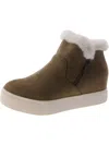 J/slides Womens Faux Suede Flatform Ankle Boots In Multi