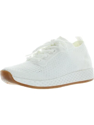 J/slides Womens Knit Workout Casual And Fashion Sneakers In White