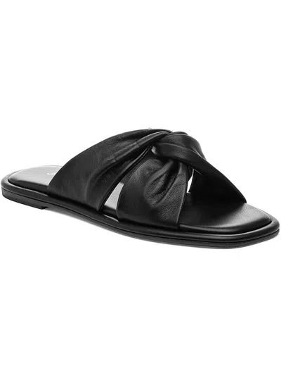 J/slides Yaya Womens Leather Slip On Slide Sandals In Black