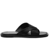 J/SLIDES YURI SANDAL IN BLACK LEATHER