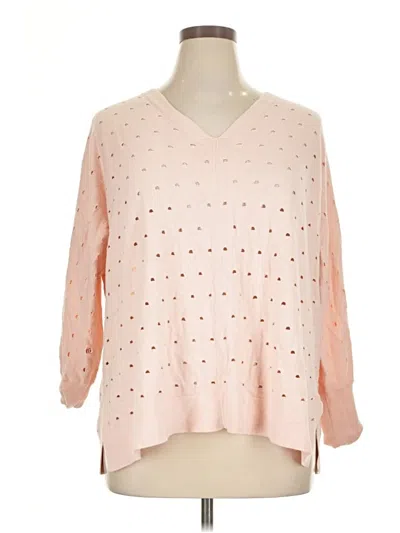 Pre-owned J. Society 3/4 Sleeve Top Pink V Neck Tops