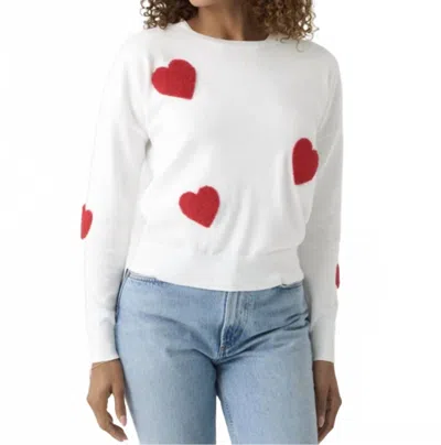 J. Society All Over Hearts Sweatshirt In White