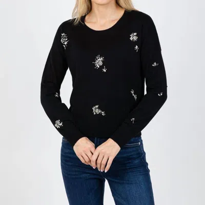 J. Society Ariana Brooch Crew Sweater In Black