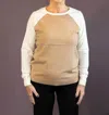 J. Society Baseball Shiet Sweater Top In Camel In Brown