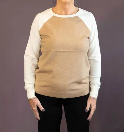 J. Society Baseball Shiet Sweater Top In Camel In Brown