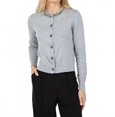 J. Society Bella Jewel Neck Cardigan In Heather In Gray