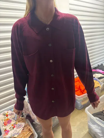 J. Society Boyfriend Button Down Shirt In Bordeaux In Blue