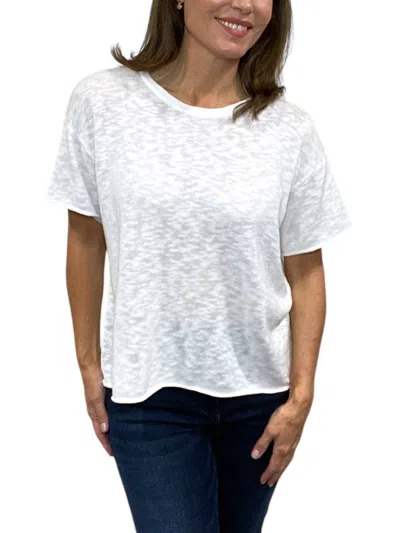 J. Society Cap Sleeve Boxy Tee In White