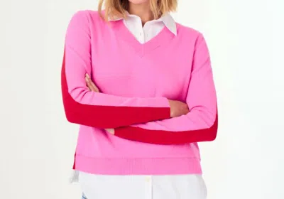 J. Society Colorblock Longsleeve Sweater In Candy/red