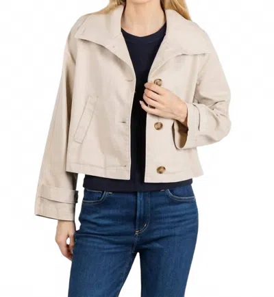 J. Society Cropped Trench Coat In Khaki In Neutral