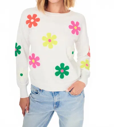 J. Society Daisy Garden Crewneck Pullover In White