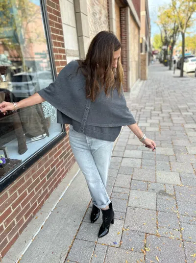 J. Society Double Cape Sweater Top In Grey In Multi