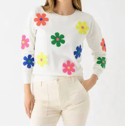 J. Society Flower Embrodiered Sweater In Multi