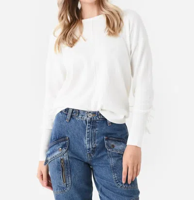 J. Society Fringe Sweater In Chalk In White