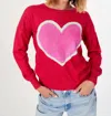J. Society Heart Crew Neck Sweater In Red