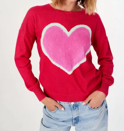 J. Society Heart Crew Neck Sweater In Red
