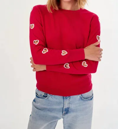 J. Society Heart Cut Out Sweater In Red