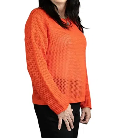 J. Society Holey Sweater In Orange