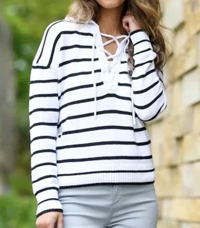 J. Society Lace Up Sweater In Multi