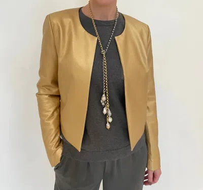 J. Society Leather Jacket In Gold