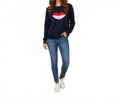 J. Society Lips Sweatshirt In Navy In Blue
