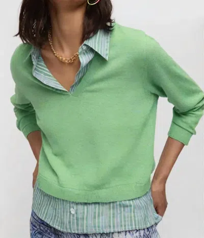 J. Society Long Sleeve Twofer Sweater In Spearmint In Green
