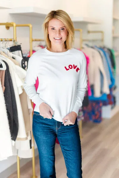 J. Society Love Long Sleeve Sweater In White