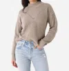 J. Society Mock Neck Sweater Top In Mushroom In Grey