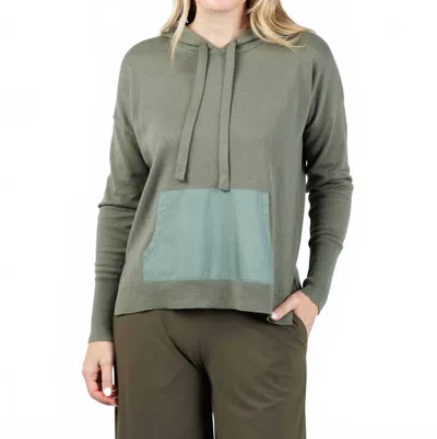 J. Society Nylon Pocket Hoodie In Fatigue In Green