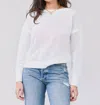 J. Society Open Stitch Sweatshirt In White In White