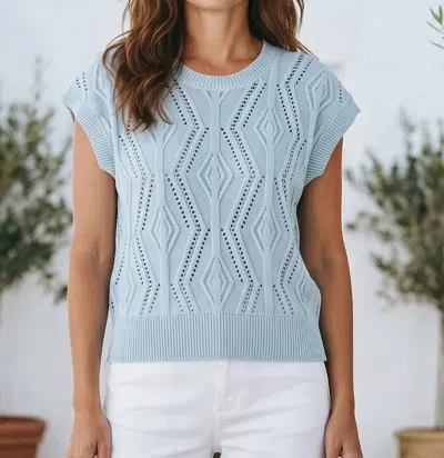 J. Society Pointelle Sweater Vest In Light Blue