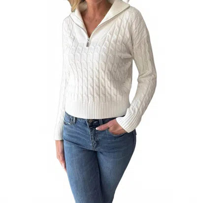 J. Society Poppy Cable Long Sleeve Sweater In White