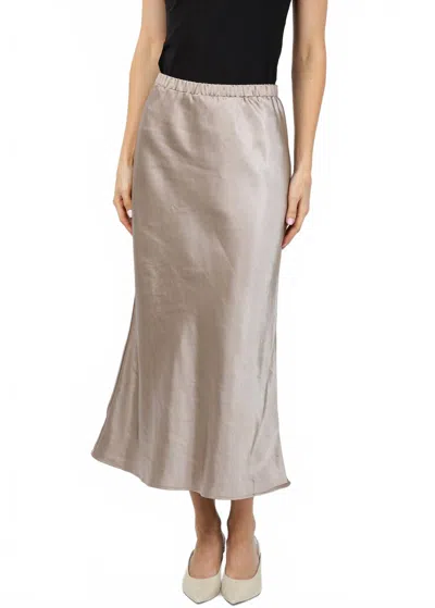 J. Society Satin Long Skirt In Cappuccino In Brown