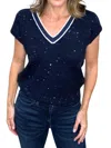 J. Society Sequin V-neck Vest In Navy