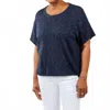 J. Society Short Sleeve Boxy Tee In Navy In Blue