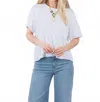 J. Society Short Sleeve Boxy Tee In White In White