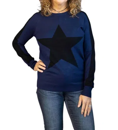 J. Society Star Crew Neck Sweater In Navy In Blue