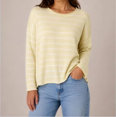 J. Society Stripe Crew Neck Sweater In Yellow/sand