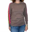 J. Society Striped Sleeve Crew In Cocoa