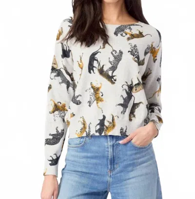 J. Society Tiger Crew Neck Sweater In Milk In Multi