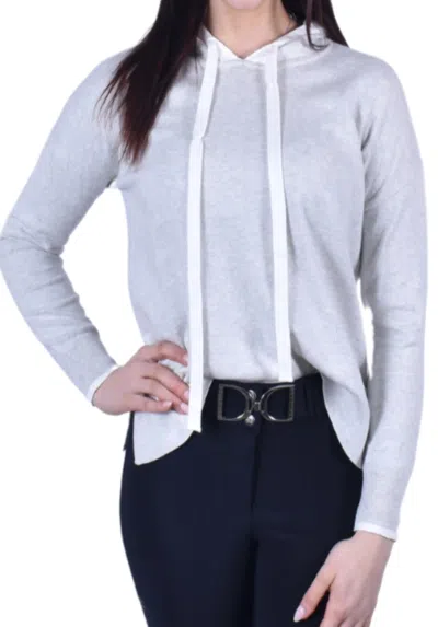 J. Society Tipped Cotton Hoodie In Gray In Blue