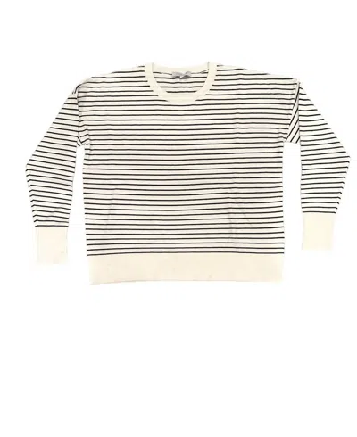 J. Society Women's Boxy Stripe Crew Sweater In Black/white In Multi