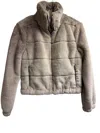 J. Society Women's Faux Fur Paneled Zip Bomber Jacket In Mink In Gray