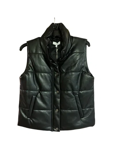 J. Society Women's Faux Leather Quilted Vest In Black