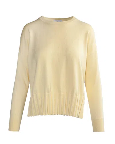 J. Society Women's Ribbed Bottom Crewneck Sweater In Butter In Yellow