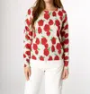 J. Society Women's Rose Print Pullover Cardigan In Silver Red In Red