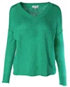 J. Society Women's Slub V Neck Sweater In Grass